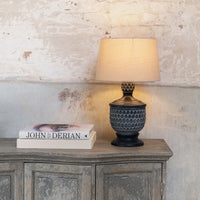 Derby Antiqued Resin Table Lamp with Shade 58cm High | Annie Mo's