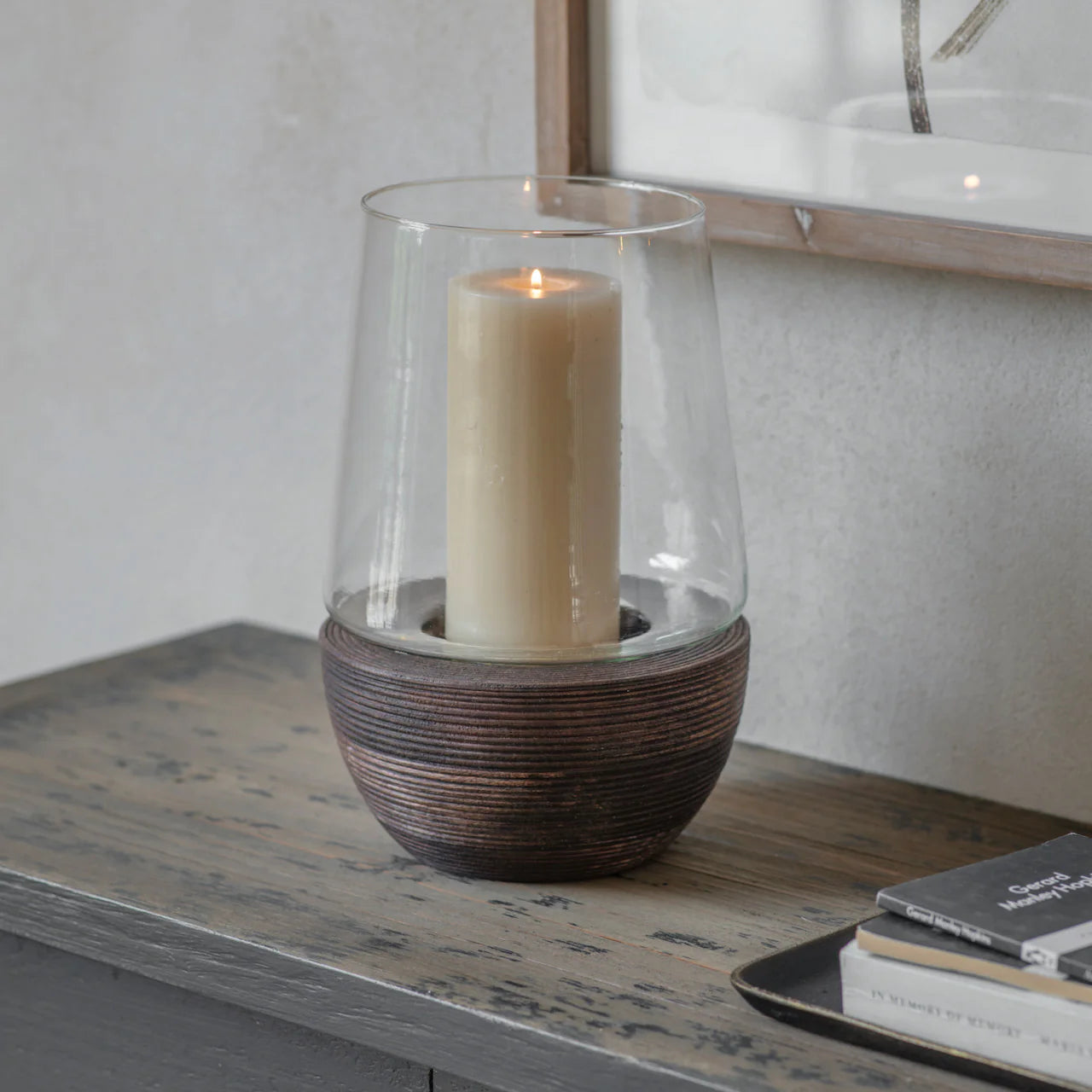 Abbott Hurricane with Wooden Base 28cm | Annie Mo's