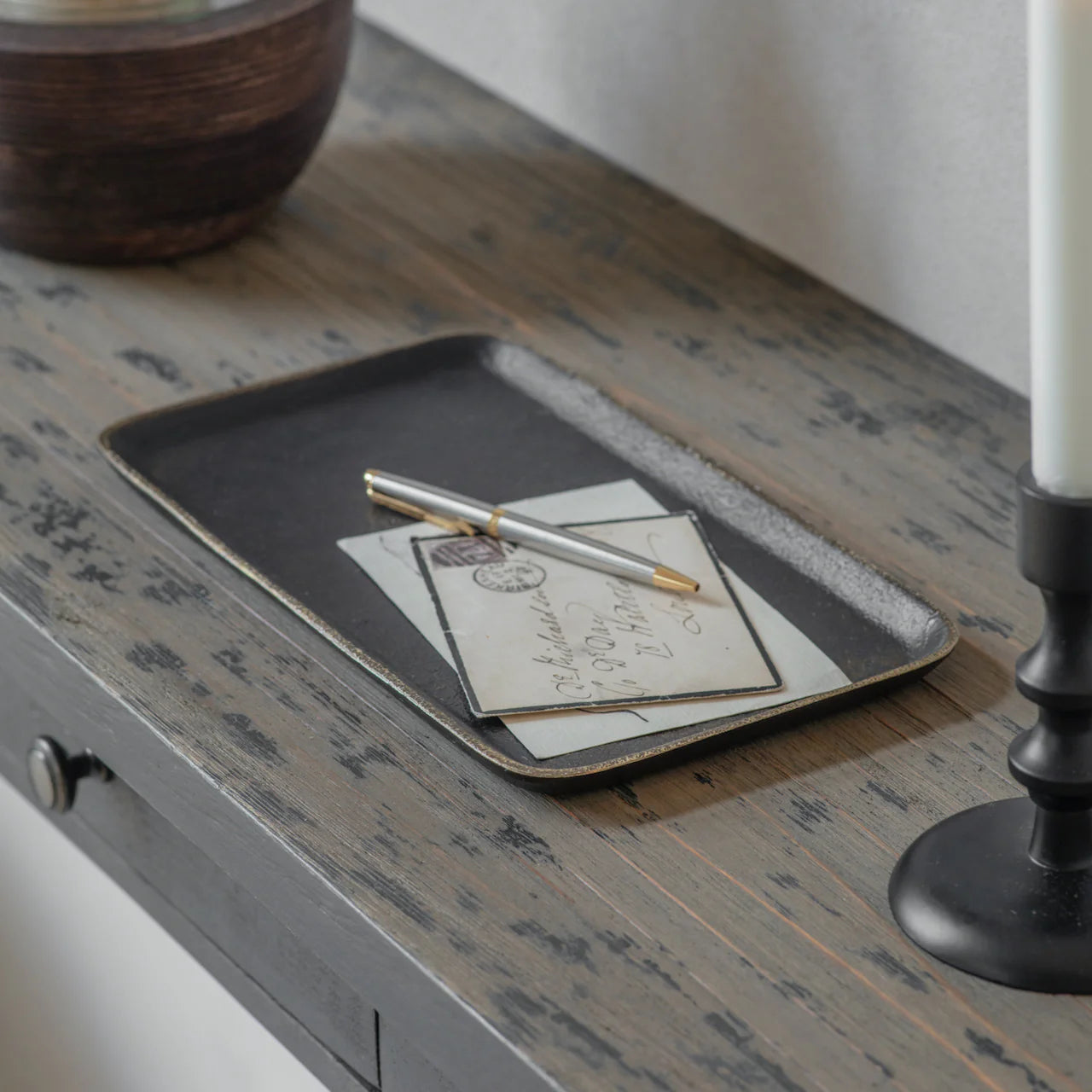 Eastwell Curved Iron Hall Tray 28cm | Annie Mo's