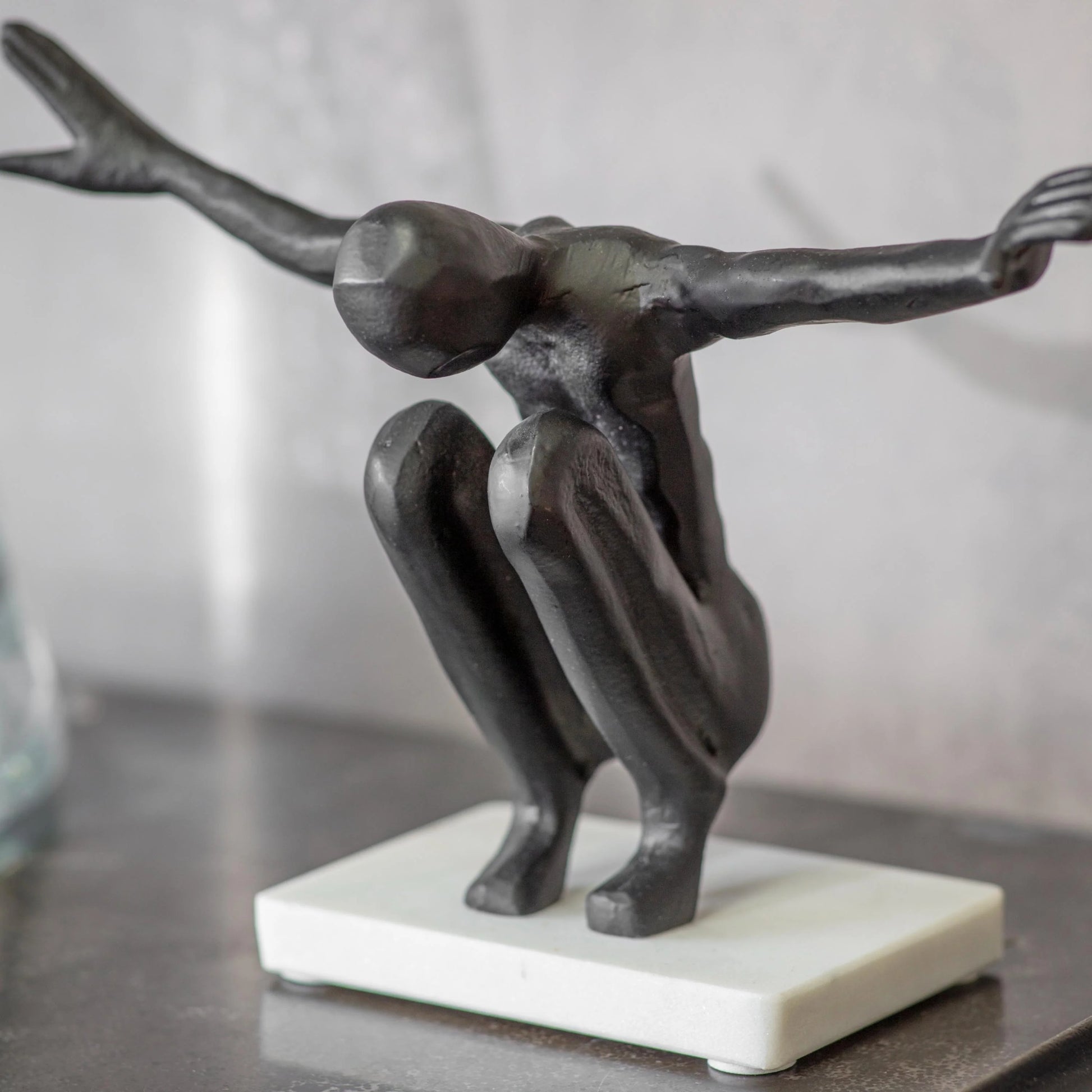 Macleod Man with Outstretched Arms on Marble Base 31cm
