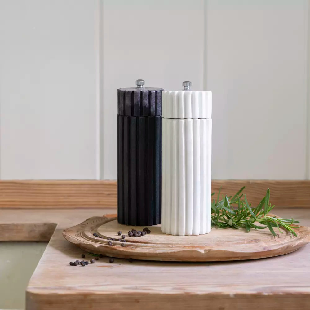 Makrana Black Marble Pepper Grinder 17.5cm