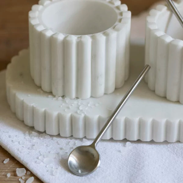 Makrana Marble Pinch Pots With Tray 20cm