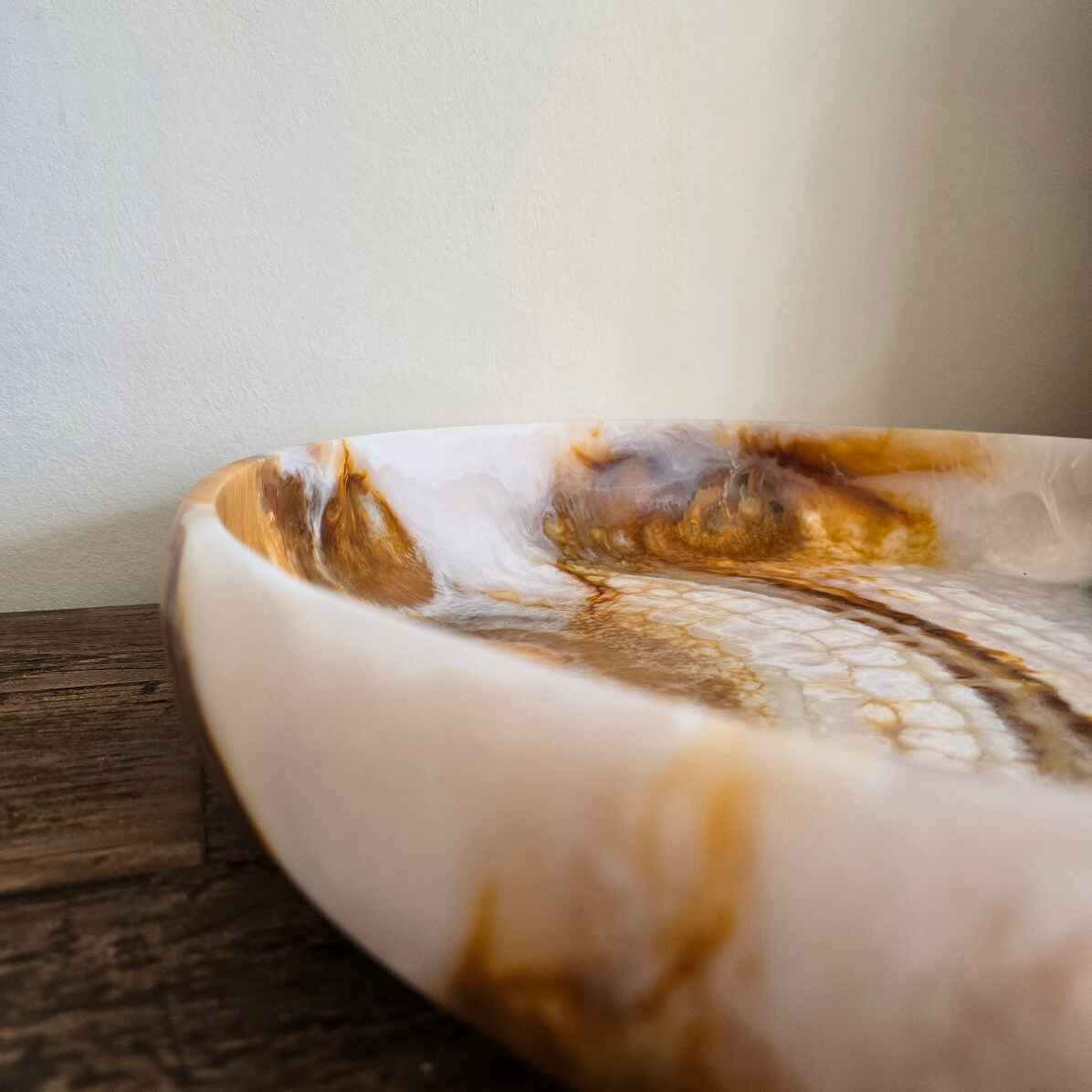 Marbled Effect Shallow Bowl  5