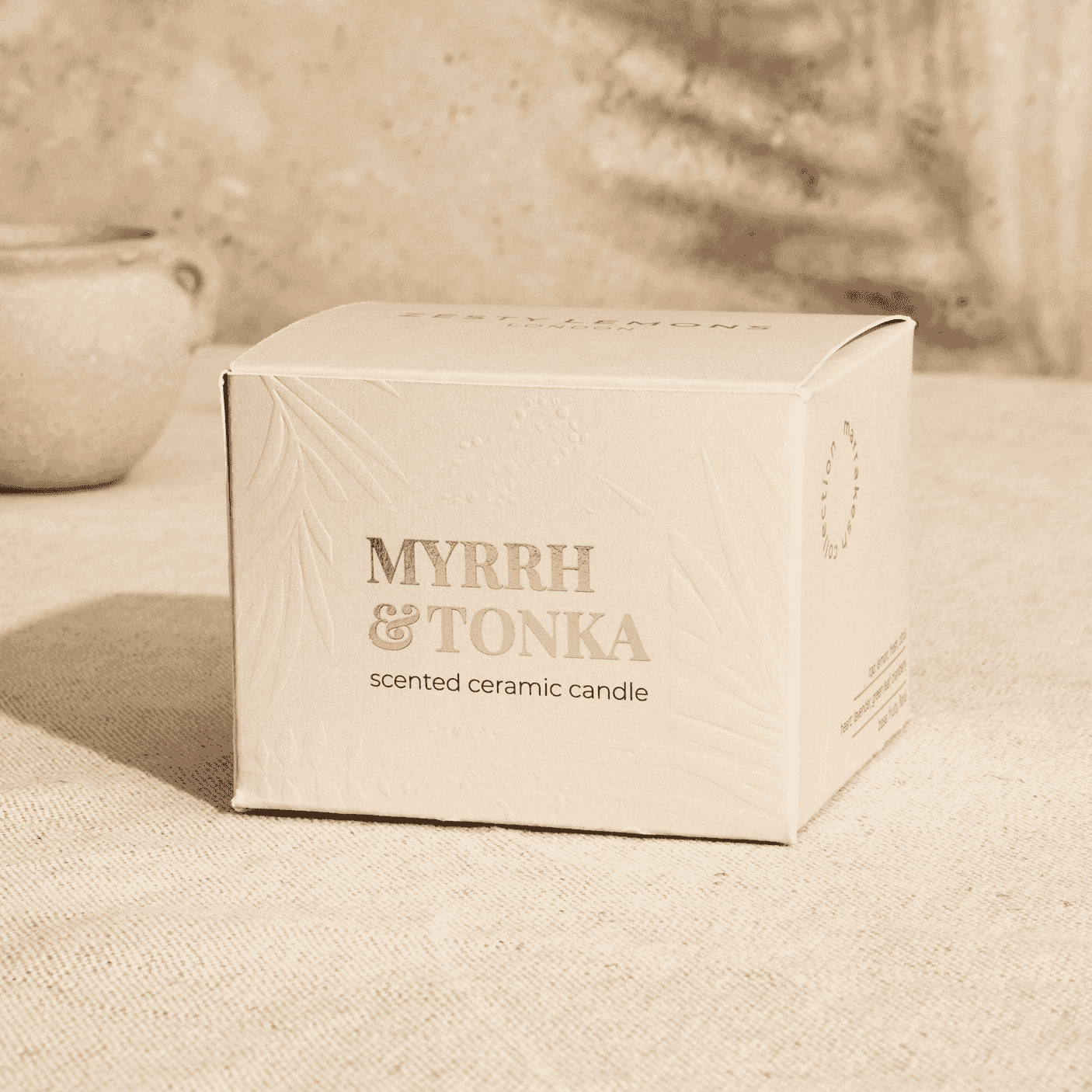 Marrakesh Sandstone Pottery Candle - Myrrh and Tonka-B