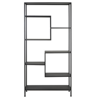 Matt Black Metal Display Bookcase 200cm | Annie Mo's