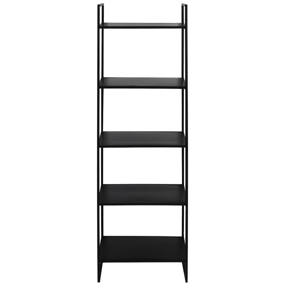 Matt Black Metal Five Shelf Bookcase 180cm Annie Mo s