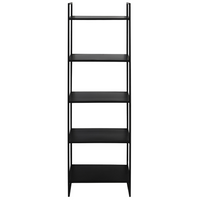 Matt Black Metal Five Shelf Bookcase 180cm | Annie Mo's