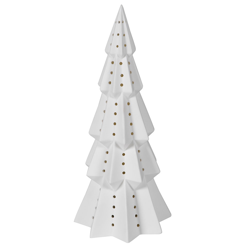 Matt White Lit Tiered Christmas Tree 31cm | Annie Mo's