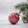 Mauve Crackle Glass Christmas Bauble 5cm | Annie Mo's
