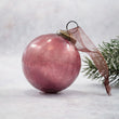 Mauve Crackle Glass Christmas Bauble 8cm | Annie Mo's