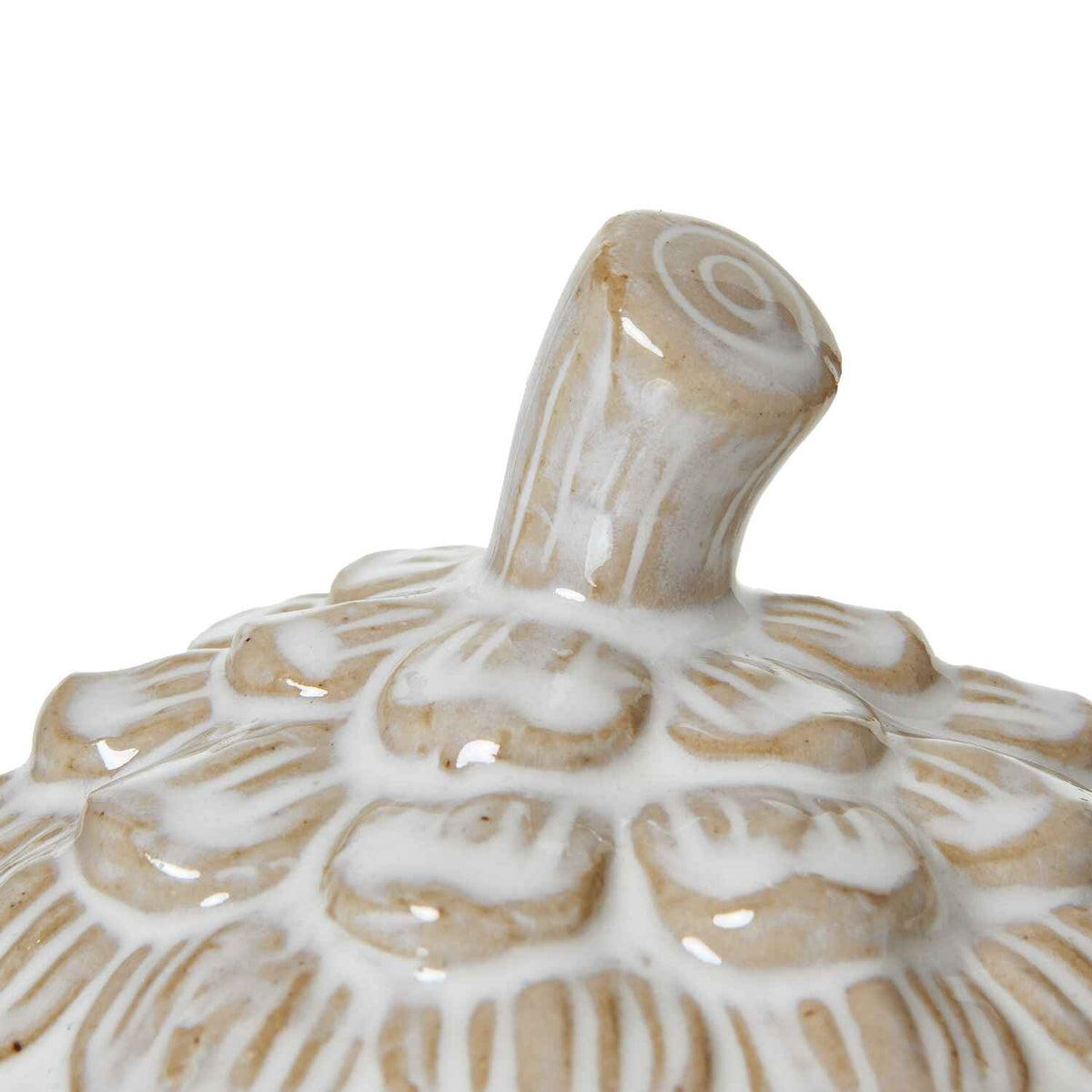 Medium Ceramic Pine Cone Trinket Dish With Lid 12cm-B