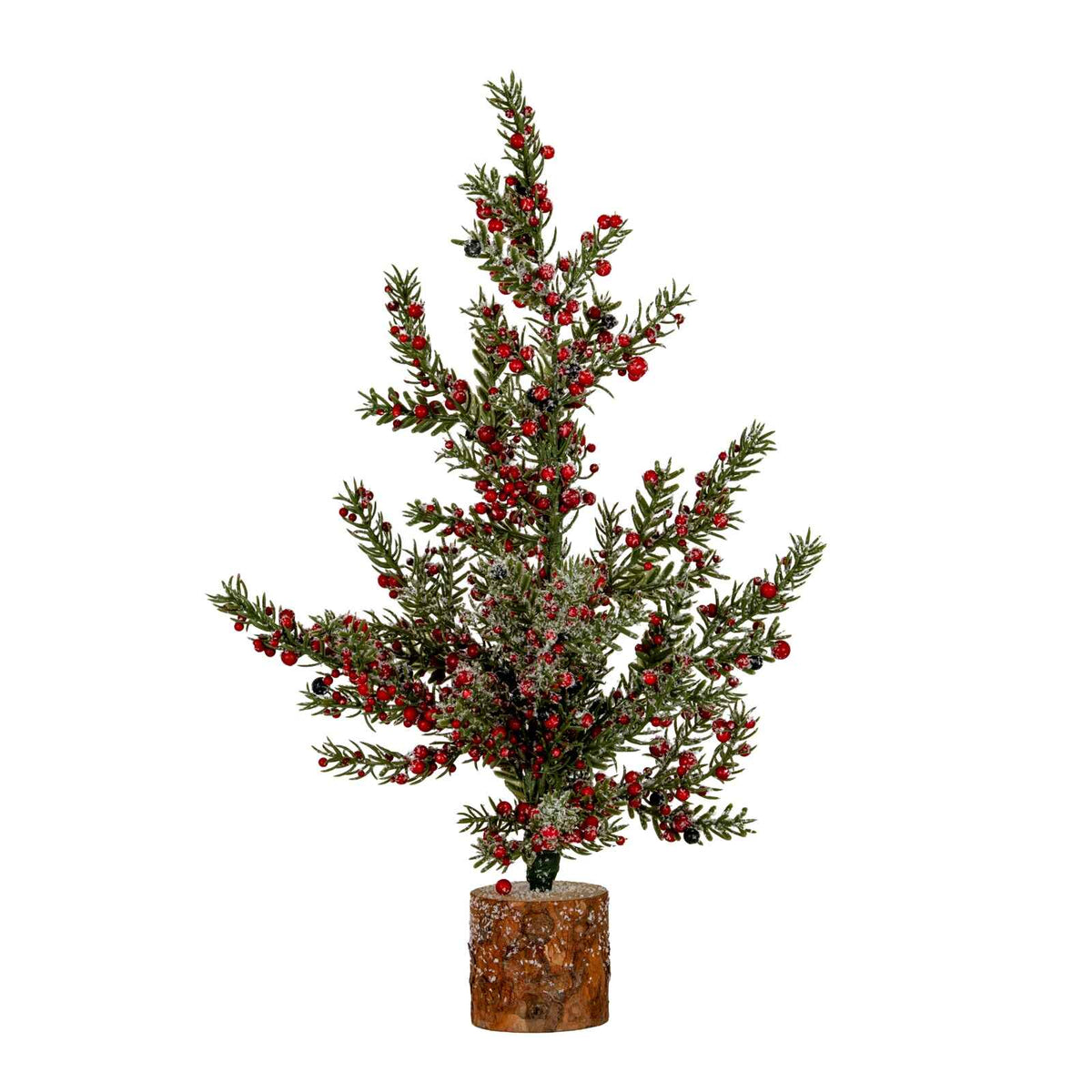 Medium Frosted Winter Berry Tree On Wooden Block 45cm | Annie Mo's
