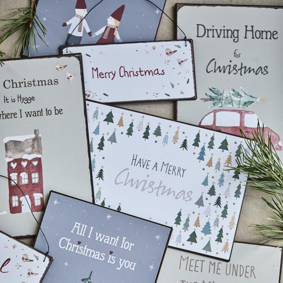 Merry Christmas Metal Sign 15cm-B