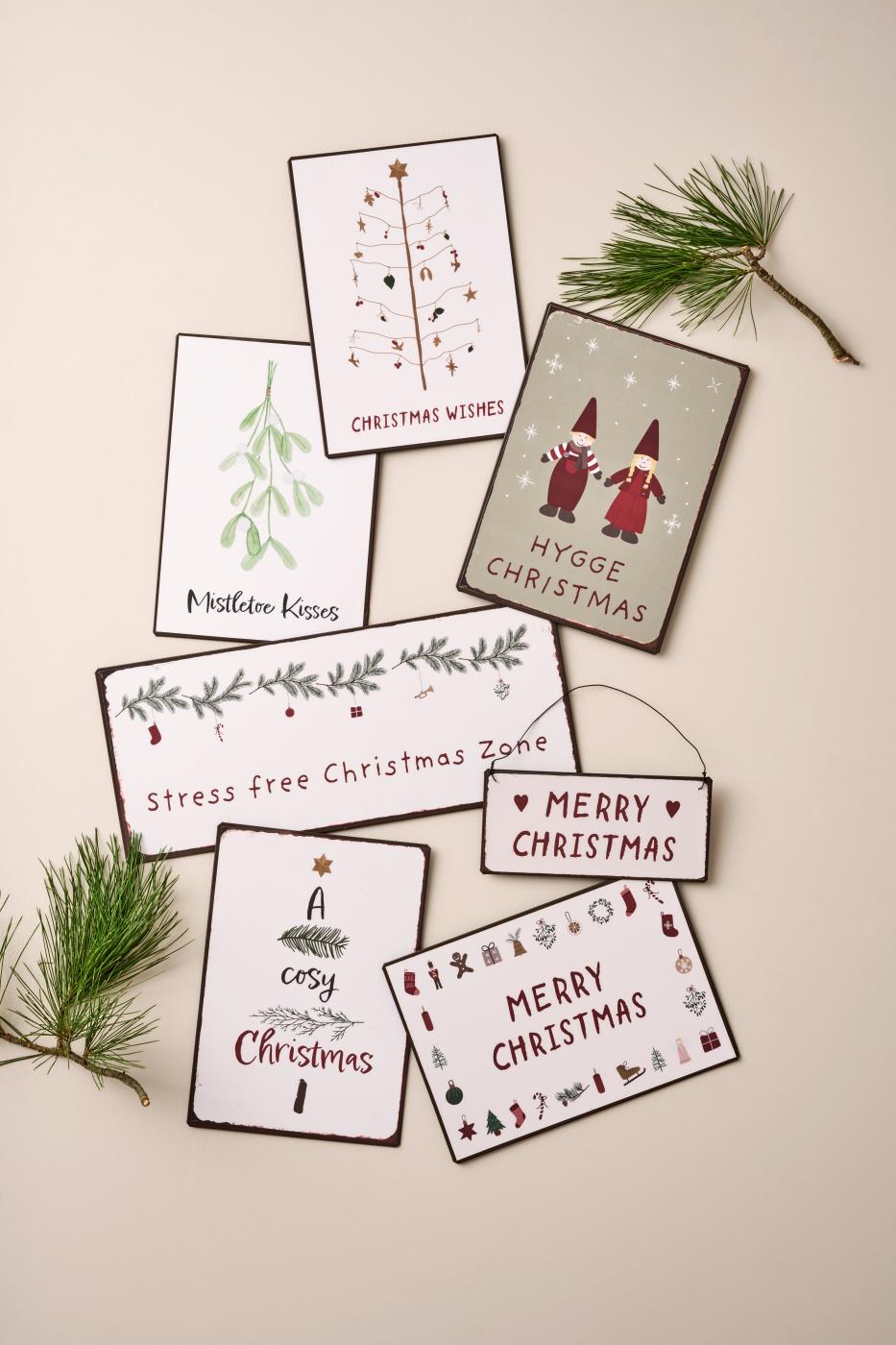 Merry Christmas Metal Sign 20cm-B