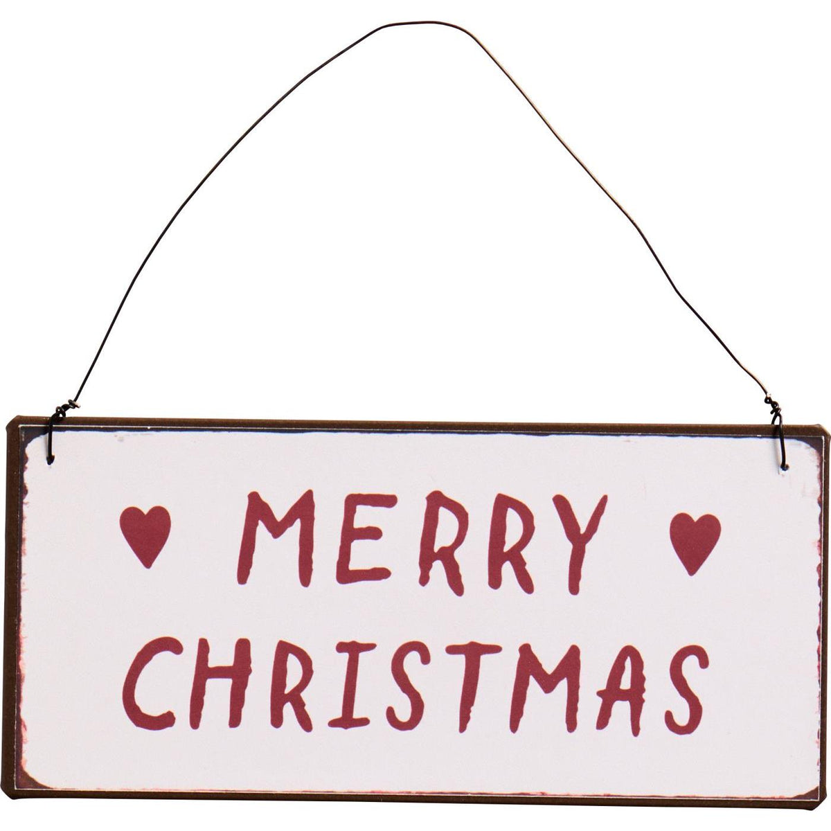 Merry Christmas Metal Sign with Heart 15cm | Annie Mo's