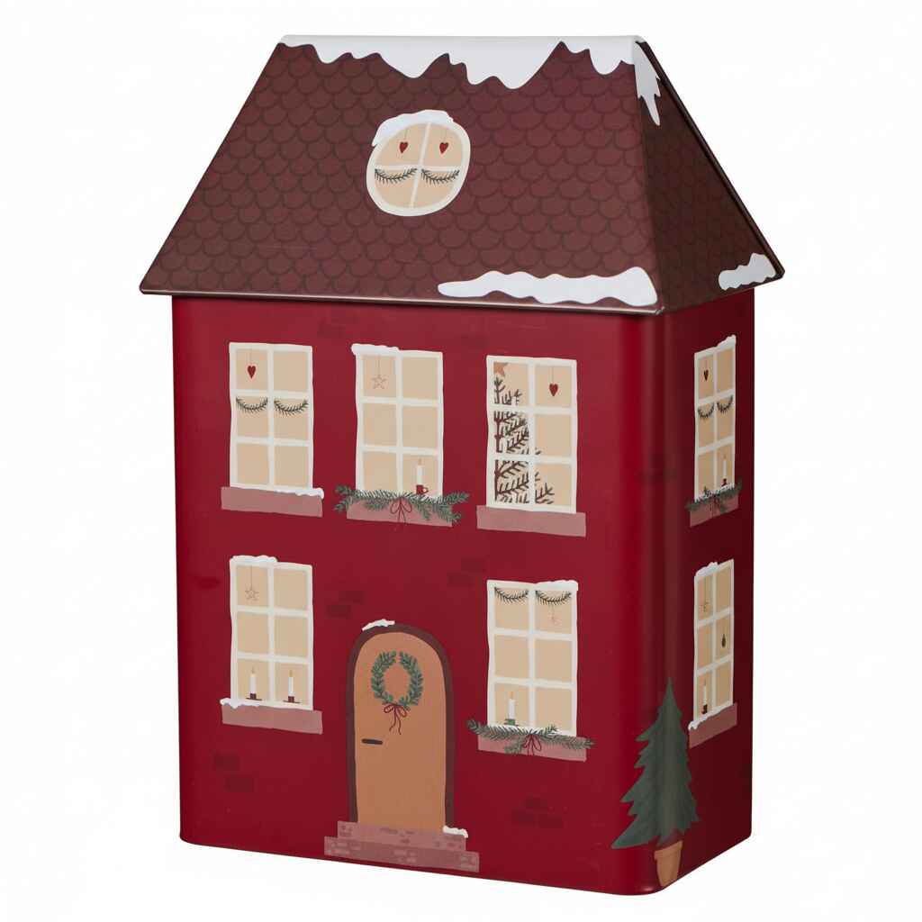 Metal House Canister - Christmas House | Annie Mo's