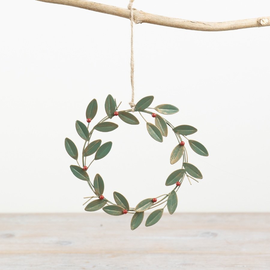 Metal Red Berry Wreath 17cm | Annie Mo's