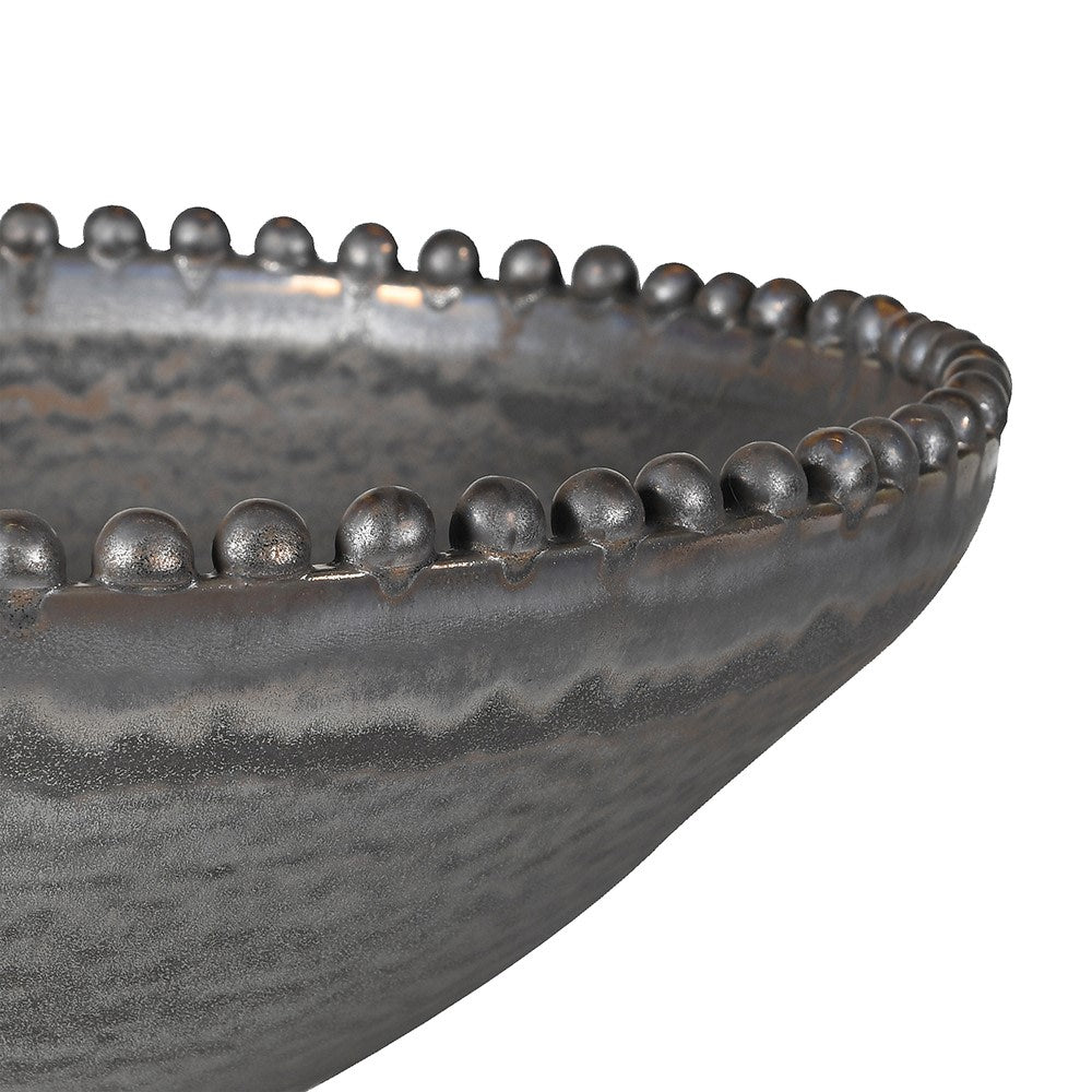 Metal Effect Beaded Bowl 40cm