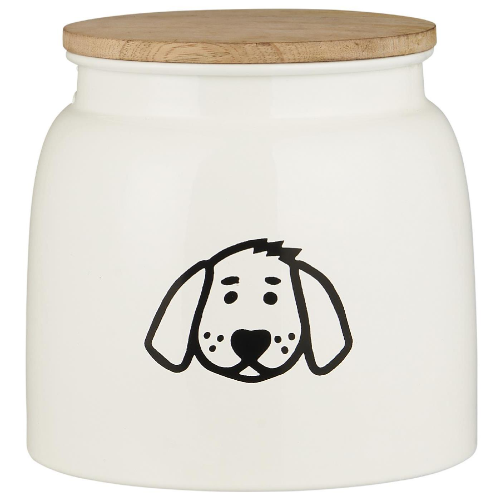 Metal and Mango Wood Dog Cannister 16cm | Annie Mo's