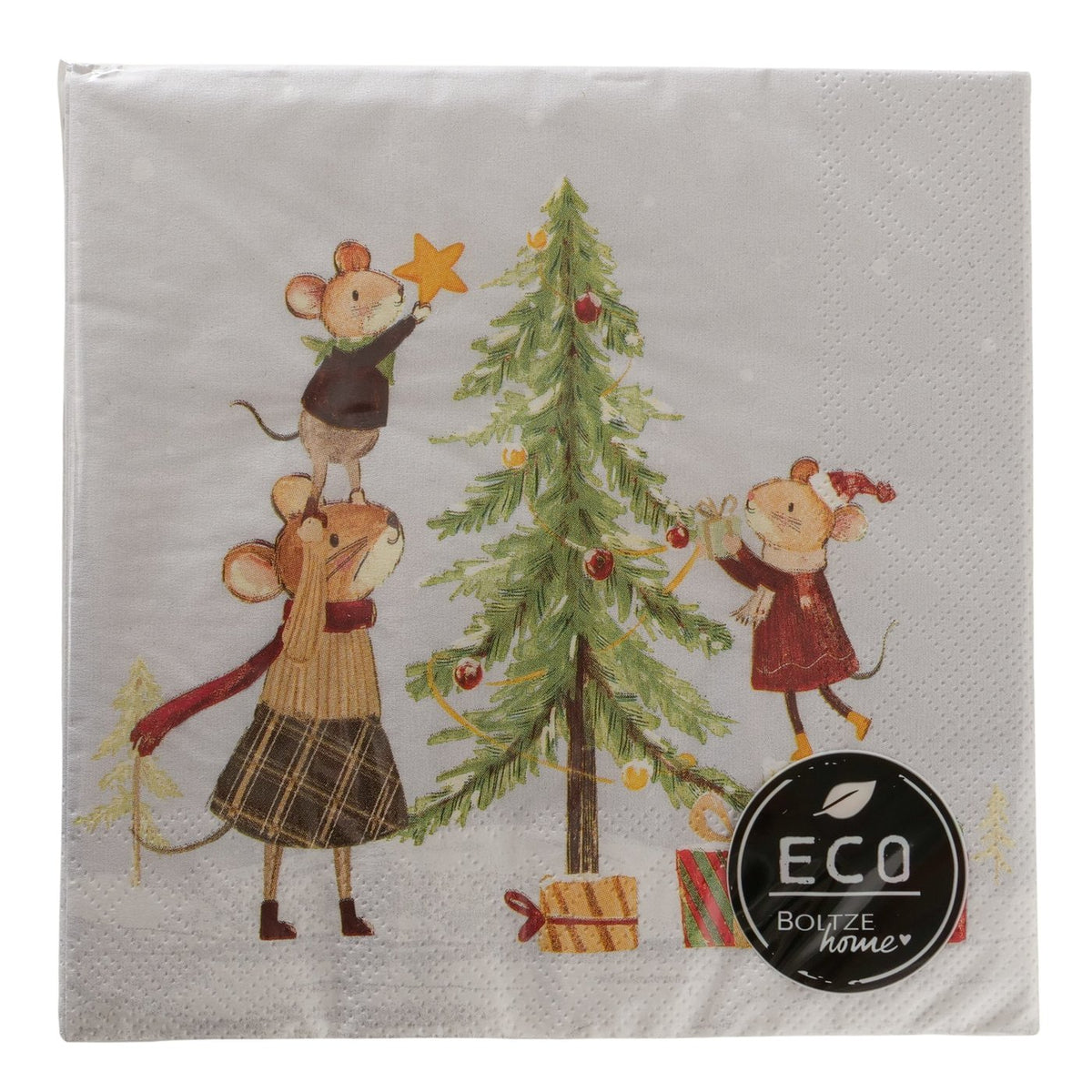 Mice with Christmas Tree Paper Napkins - Style Choice-B