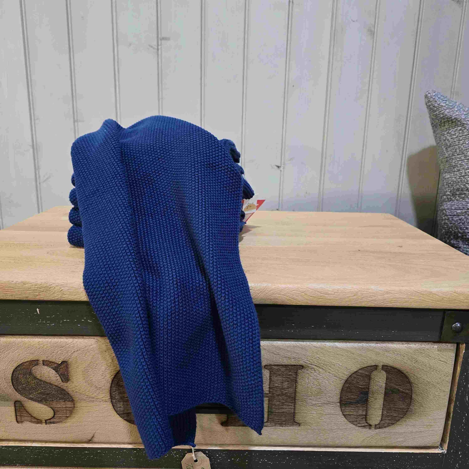 Midnight Blue Knitted Hand Towel 1
