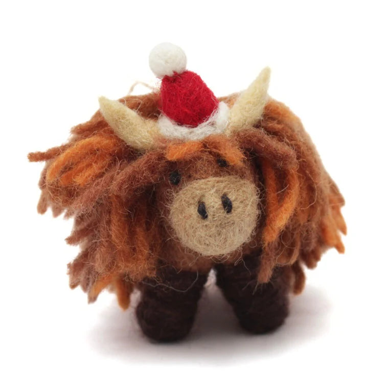 Mini Christmas Highland Cow 5cm | Annie Mo's