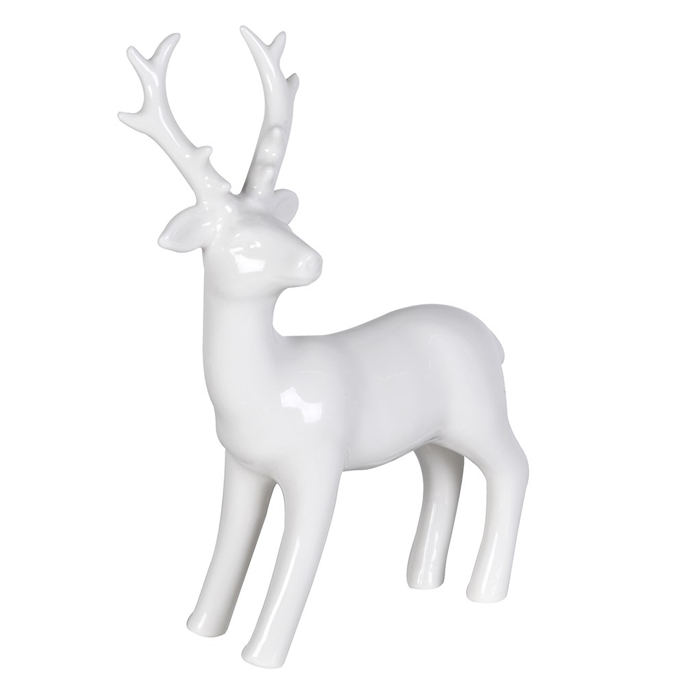 Mini White Porcelain Deer 19cm