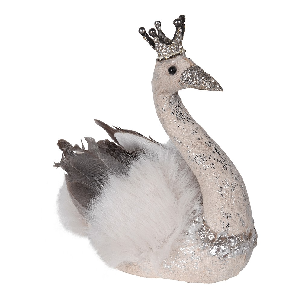Mink Swan with Crown Hanger 10cm