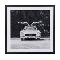 Monochrome Framed Print Mercedes Gullwing 63cm | Annie Mo's