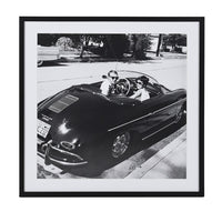 Monochrome Framed Steve McQueen Porsche Print 73cm | Annie Mo's