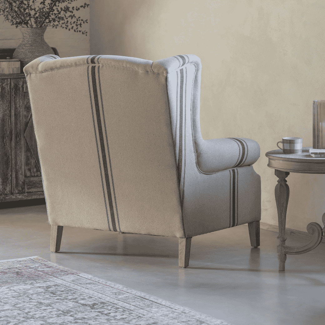Monroe Blue Stripe Large Armchair-C