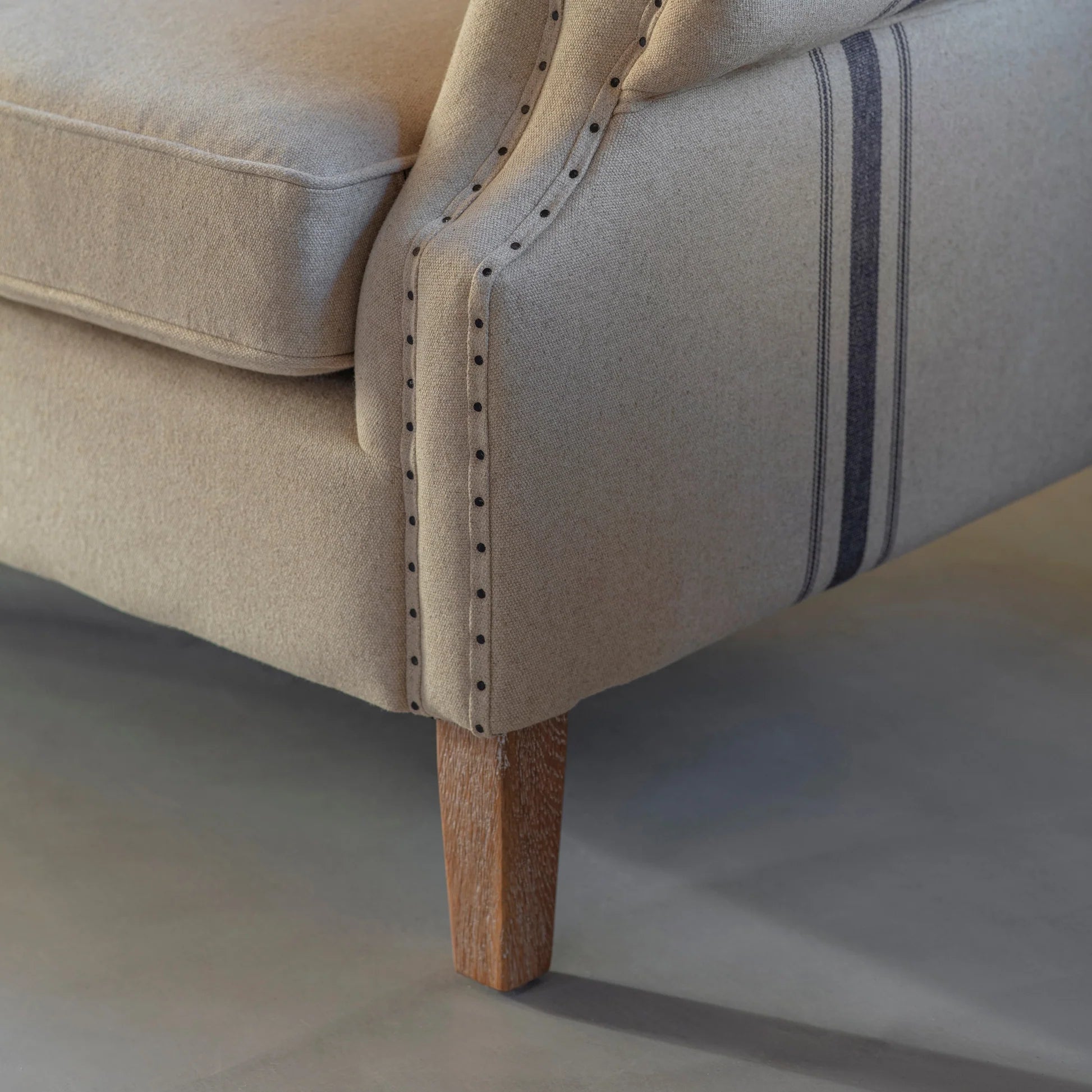 Monroe Blue Stripe Large Armchair-B