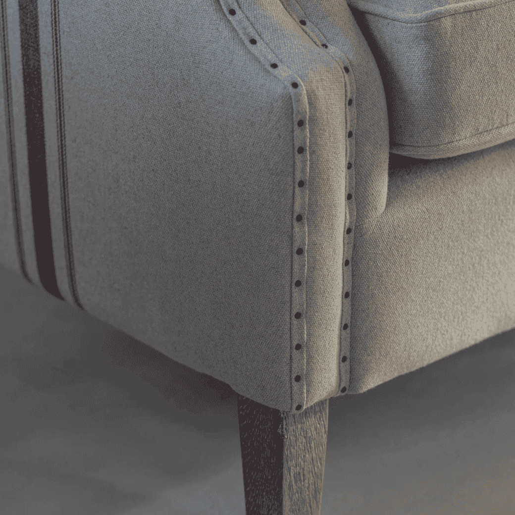 Monroe Blue Stripe Large Armchair-D