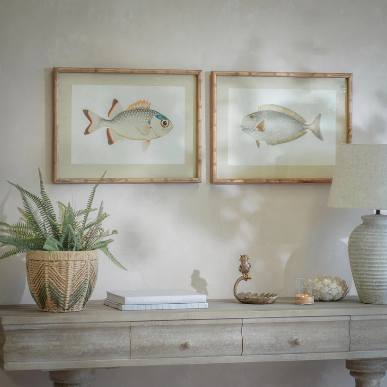Moreton Set of Two Fish Framed Prints 60cm Wide Each | Annie Mo's