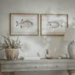 Moreton Set of Two Fish Framed Prints 60cm Wide Each | Annie Mo's