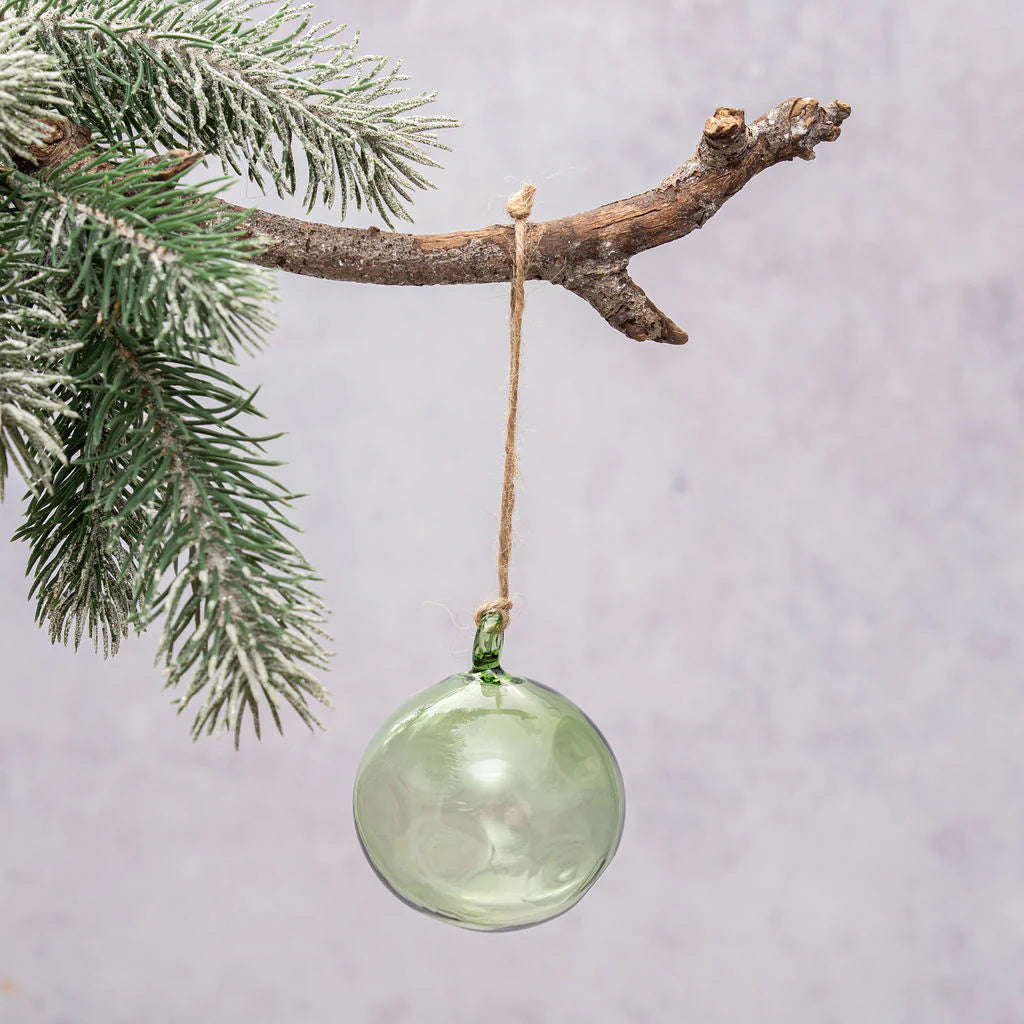 Moss Furrow Glass Bauble 6.5cm | Annie Mo's