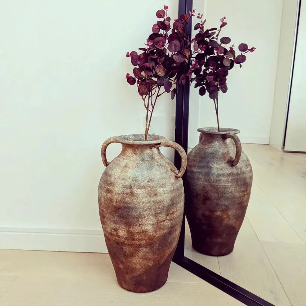 Mottled Effect Rustic Ceramic Vase 50cm Customer Image 