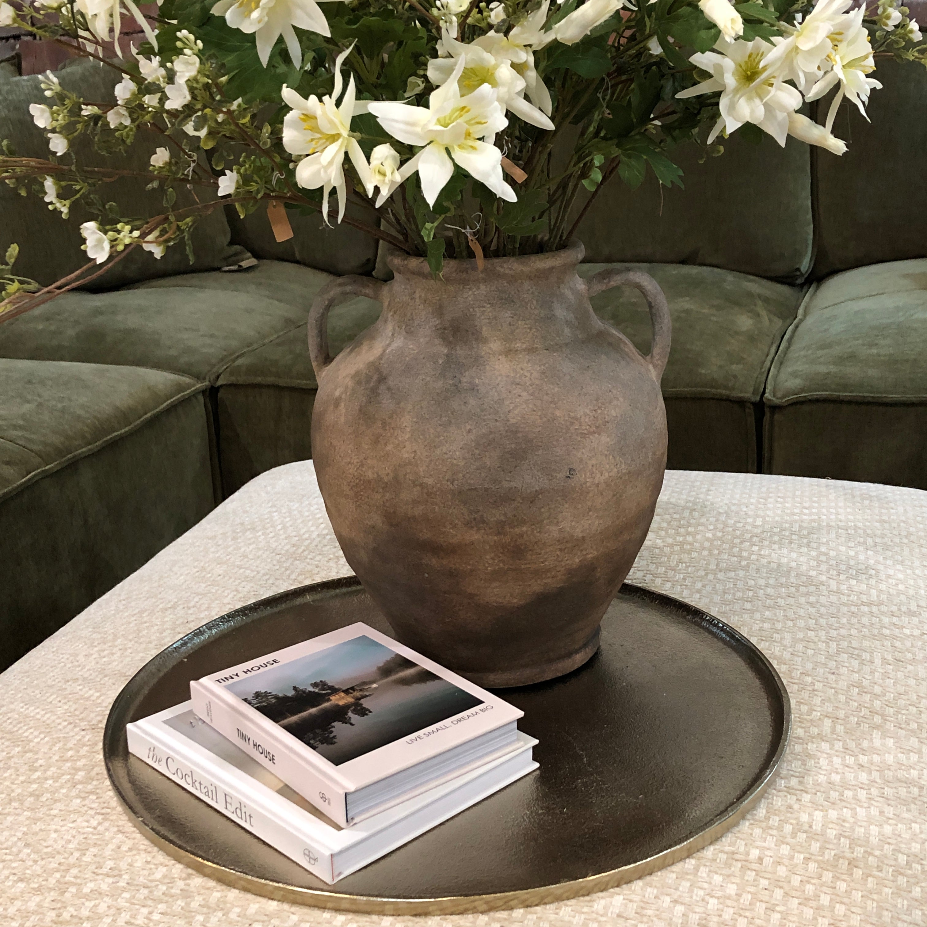 Mottled Effect Rustic Ceramic Vase 33cm D