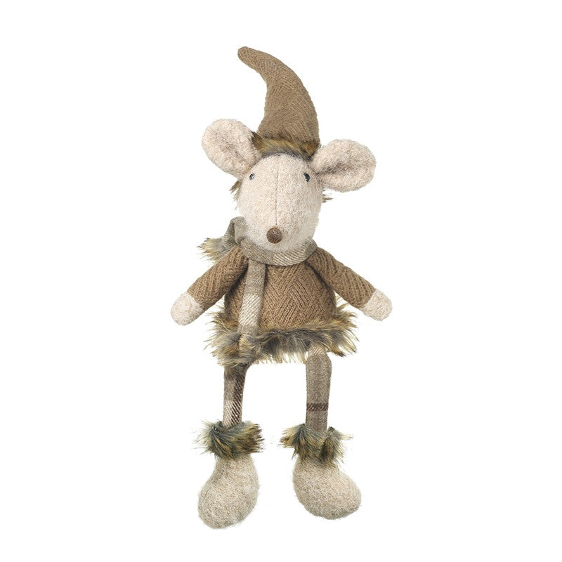 Mouse In Brown Jumper Dangly Legs 48cm | Annie Mo's