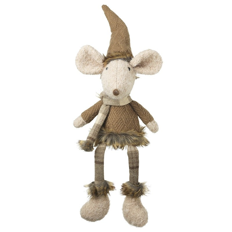 Mouse In Brown Jumper Dangly Legs 60cm | Annie Mo's
