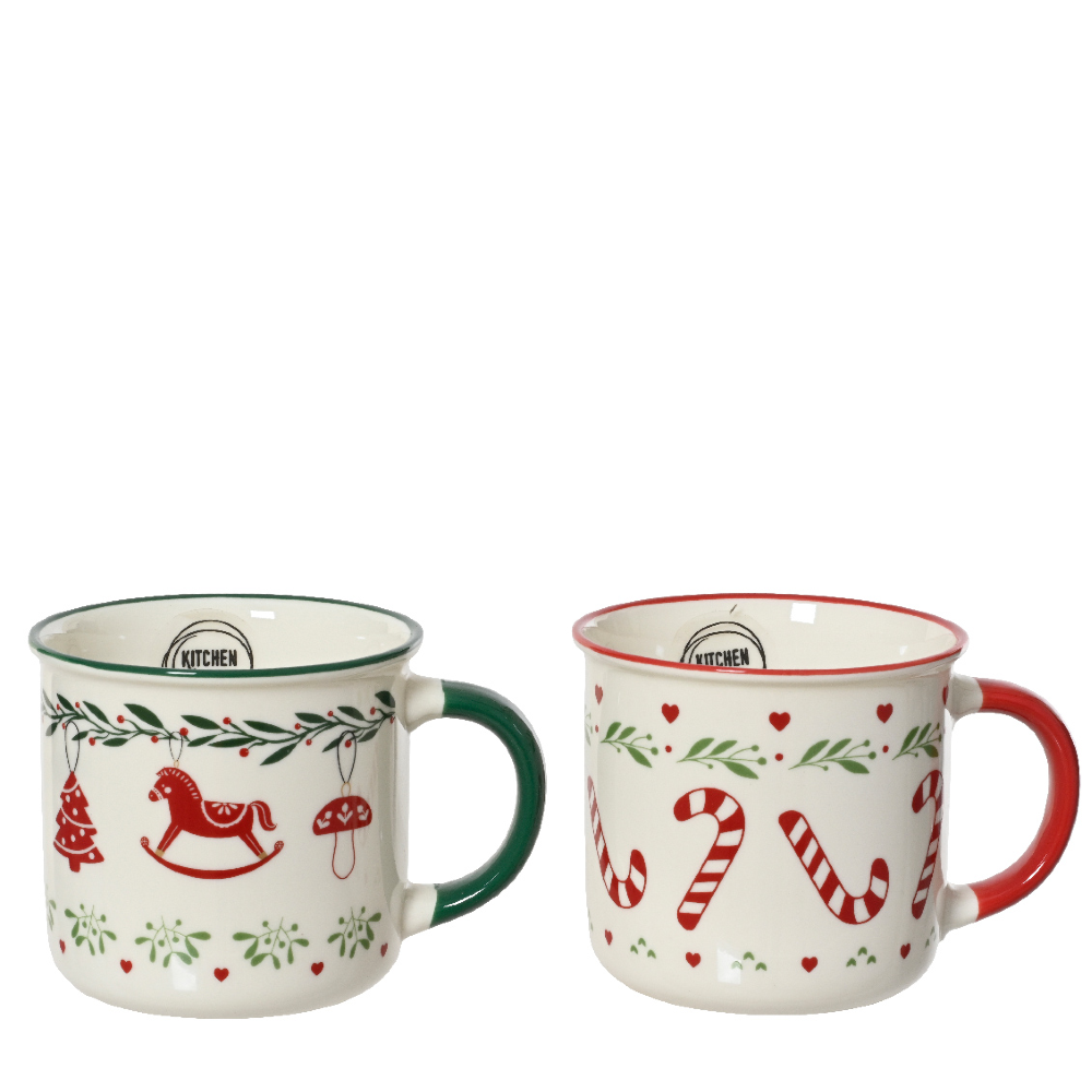 Assorted Set of Two Porcelain Coloured Rim Mugs 8cm | Annie Mo's
