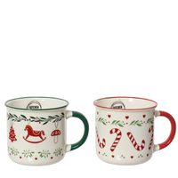 Assorted Set of Two Porcelain Coloured Rim Mugs 8cm | Annie Mo's