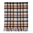 Multi Plaid Merino Throw - Navy and Rust
