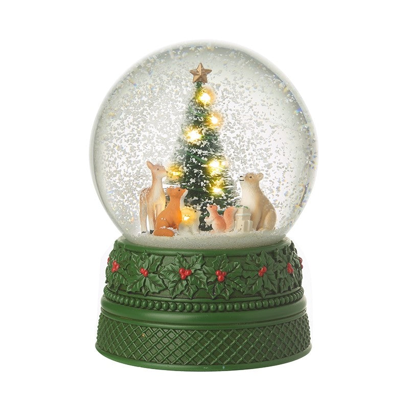 Music and Lights Christmas Tree Snowglobe 16cm | Annie Mo's