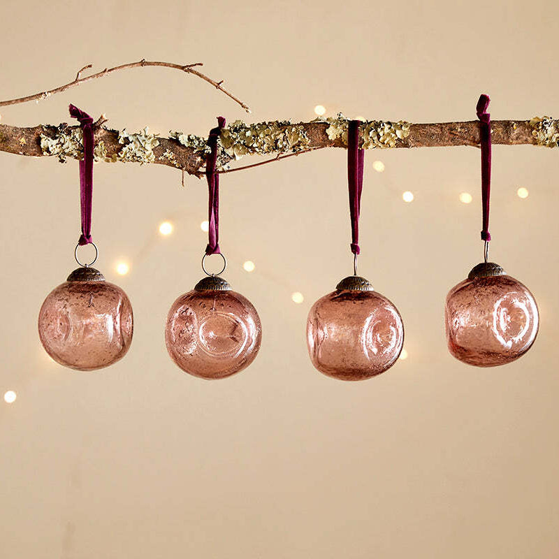 Nishan Pinched Baubles - Copper (Set of Four) 8cm | Annie Mo's