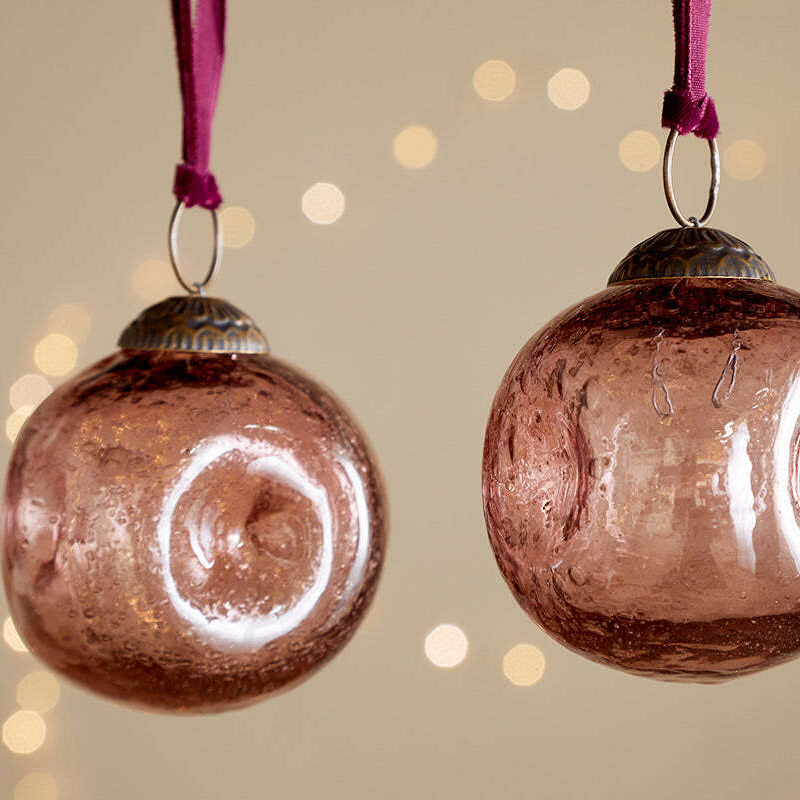 Nishan Pinched Baubles - Copper (Set of Four) 8cm | Annie Mo's C