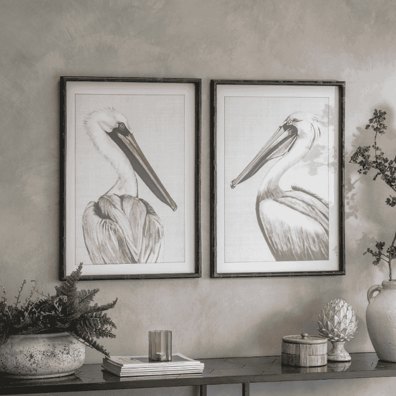 Moreton Set of 2 Pelican Framed Prints 74cm | Annie Mo's