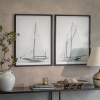Brockby Set of Two Wooden Framed Sailboats 80cm
