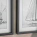 Brockby Set of Two Wooden Framed Sailboats 80cm