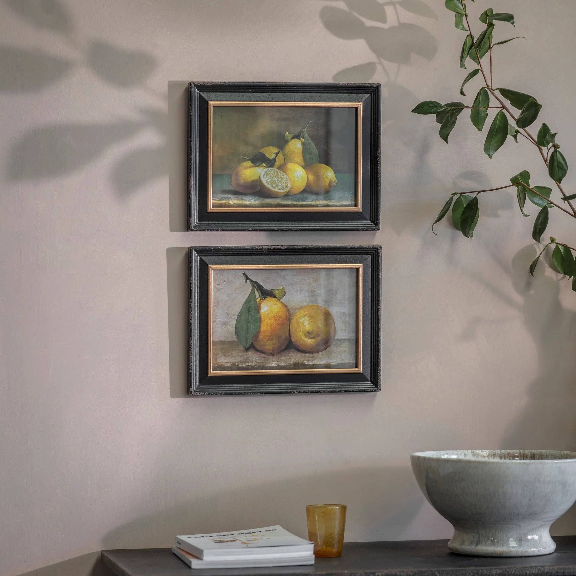 Croston Set of Two Lemon Framed Prints 30cm | Annie Mo's